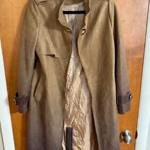 Ombre Trench Coat Elegant Brown Women's Coat
